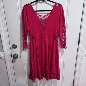 Free People Red Lace Dress